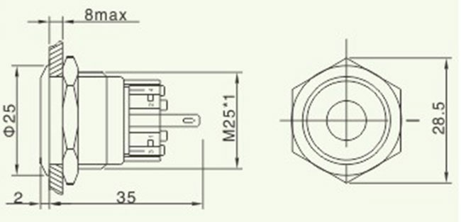 Материал нержавеющей стали держателя 110В 220В панели ламп индикатора СИД автомобиля шлюпки