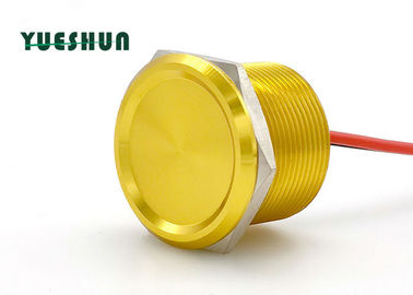 Китай Алюминиевый Пьезо переключатель кнопки ОТСУТСТВИЕ тела желтого цвета лампы 25мм 24ВАК 100мА дистрибьютор